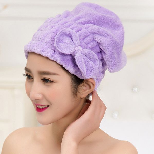 

colorful wrapped towels microfiber bathroom shower bathing caps superfine quickly dry hair cap towel hat bath accessories