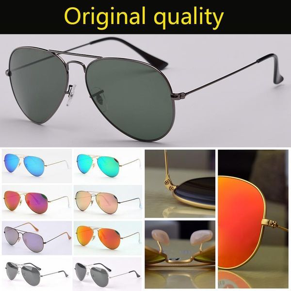 

sunglasses original aviation design uv400 g15 glass men women sunglasses des lunettes de soleil leather cases, accessories, boxdr3573, White;black