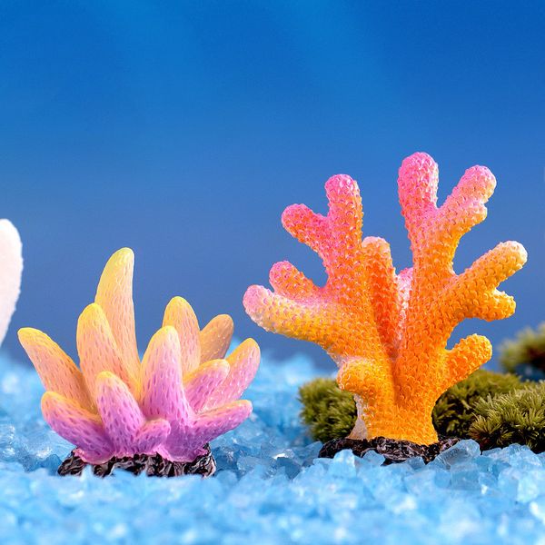 2 pz/lotto resina di simulazione corallo acquario serbatoio di pesce pesce tartaruga piccoli ornamenti mini regalo decorazione stella marina ornamenti FAI DA TE