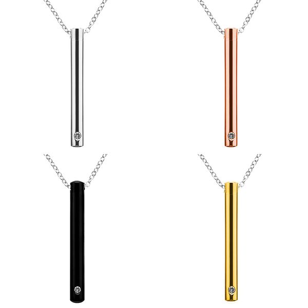 

new titanium steel cremation jewelry ash urn necklace memorial keepsake vial tube pendant necklaces jewelry accessories, Silver