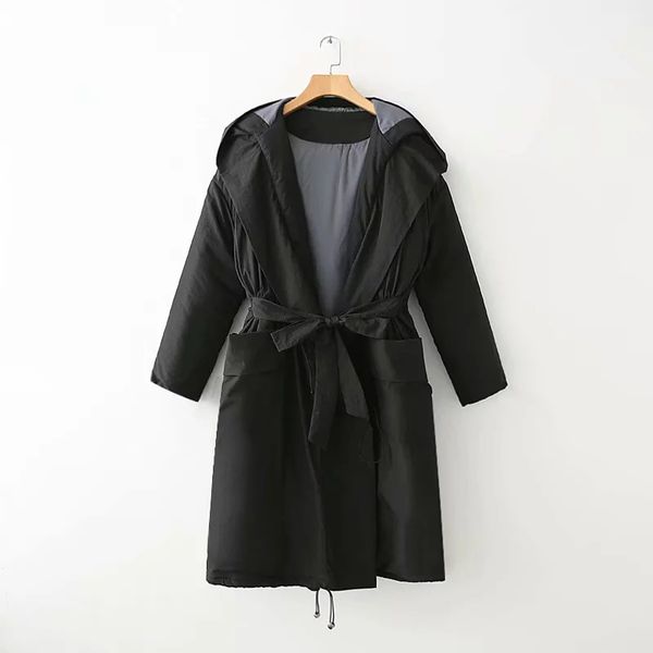 

fashion elegant women parka 2020 winter jacket women parkas cotton padded jacket warm female long coat boutique clothes, Black
