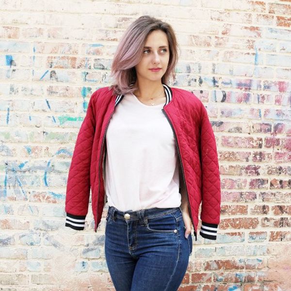 

women solid plaid patchwork slim fit plus velet baseball jacket casual streetwear winter warm overcoat female basic coats top, Black