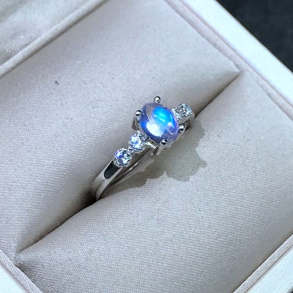 

uloveido blue moonstone anniversary ring 925 sterling silver gemstone ring, girl women engagement wedding ring 28%off fj274, Golden;silver