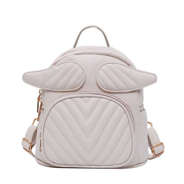 

cute angel wings mini backpack 2019 new korean version student bag embroidery line shoulder bag solid travel bags school bags