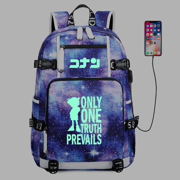 

new case closed detective conan canvas printing anime mochila feminina school bags lapbackpacks for teenage