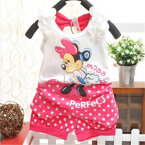 

newborn girls summer clothing set fashion cotton sleeveless cartoon t-shirt+shorts 2pcs baby girls birthday clothes, White