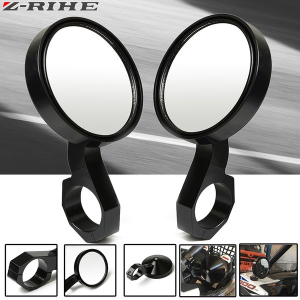

1 pair 1.75 inch round side rear view mirrors for polaris rzr ranger 900 xp4 1000 s900 1000 car safety back seat rearview mirror