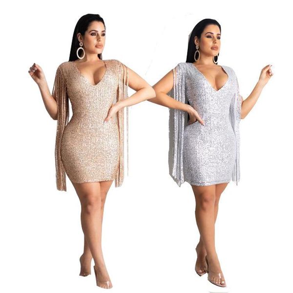 

сексуальные блестки глубокие кисточки пакет ягодицы платье, White;black