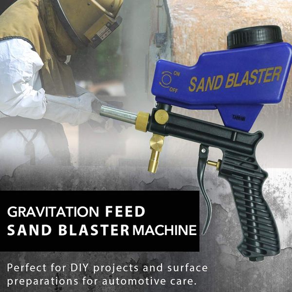 

portable spray sandblasting gun sandblaster machine with gravitation siphon feed in one for remove rust paint dirt air tools