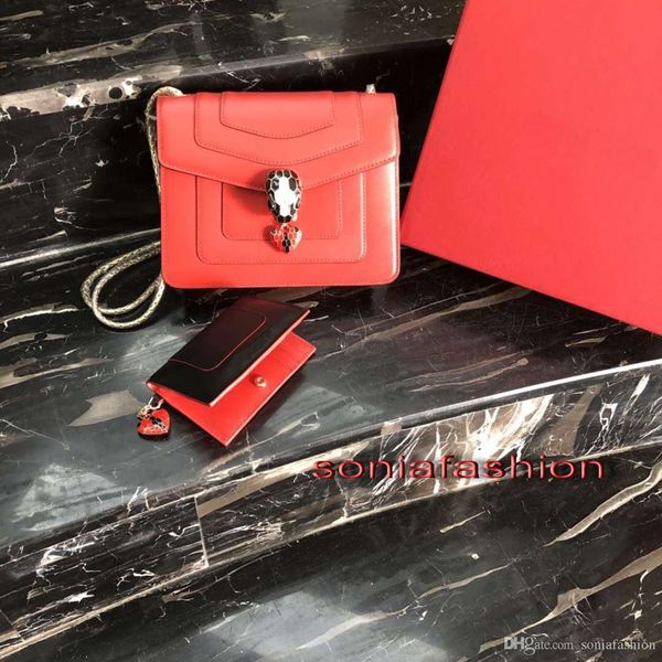 

new fashion style of 2018 women bag genuine leather cowhide designer lady shoulder cross-body chain strap with love bag
