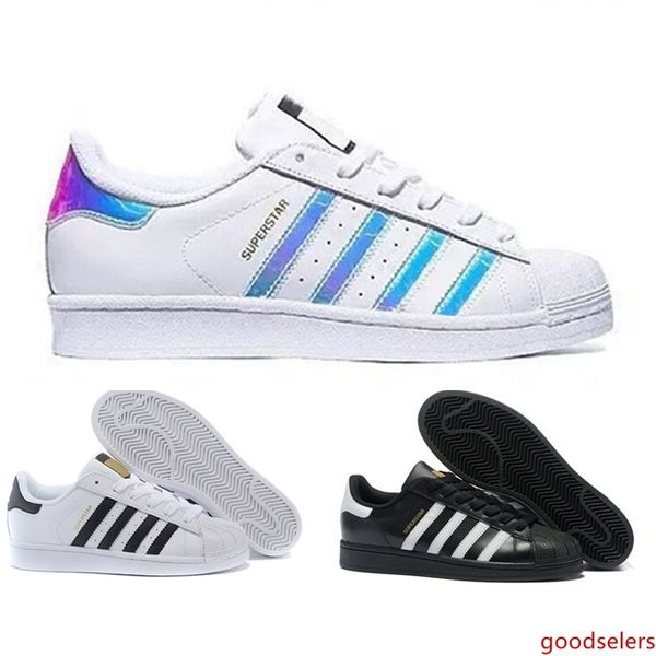 

new originals superstar белой голограммы радужных младшие superstars 80s pride кроссовки super star женщина мужчины спорт случайная обувь 36