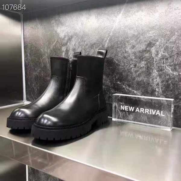 

woman brand new fashion ann designer demeulemeester genuine black leather lace-up ankle boots new release luxury shoes