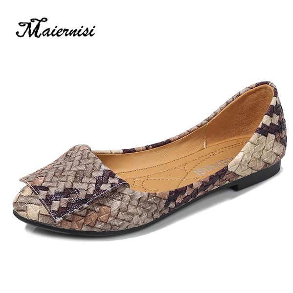 

maiernisi women girl flats mixed colors casual shoes female pretty comfortable slip on flat shoes plus size 35-46, Black
