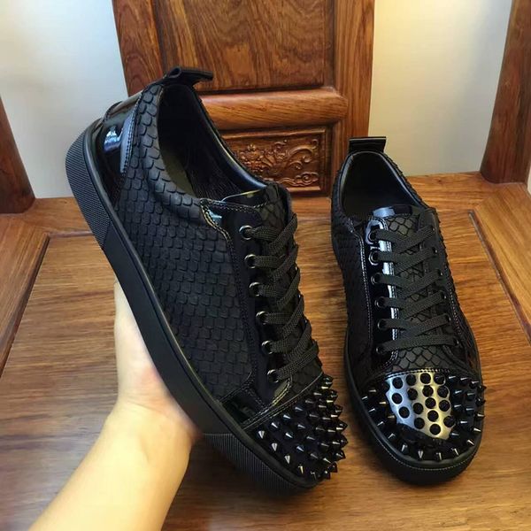 

2020 лучшие качества сетки скейт обувь red bottom шипы toe новичок p страз orlato мужская flat walking партии платье на открытом воздухе выс, Black