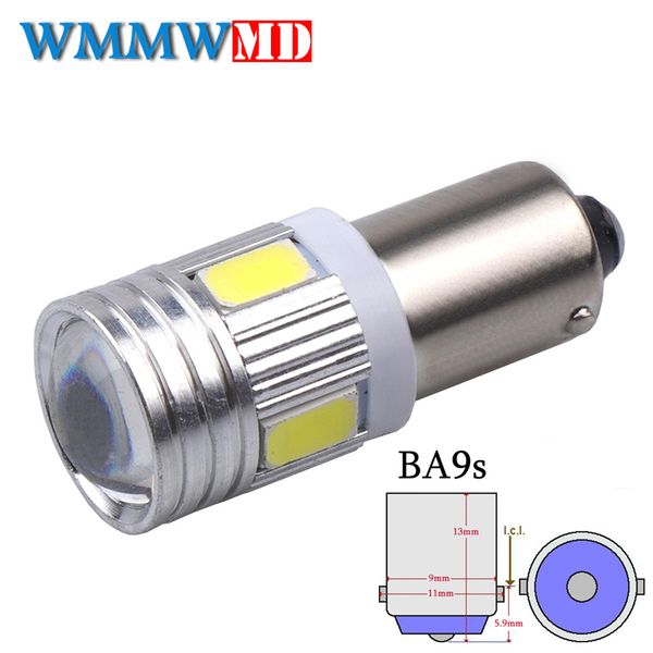 

1pcs ba9s 6 smd 5630 led canbus lamps error t4w h6w car led bulbs interior lights car light source parking 12v white 6000k