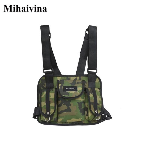 

Mihaivina Рюкзак из плотной ткани унисекс Kanye Chest Rig Хип-хоп Уличная одежда Функциональ