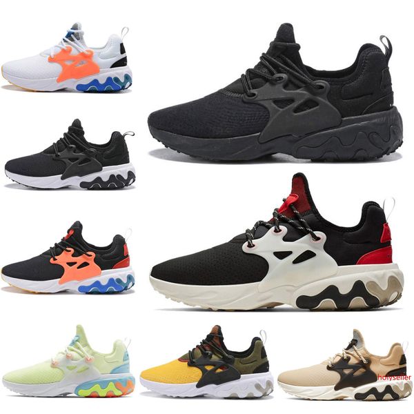 

react presto designer men women running shoes triple black white light blue yellow sports sneakers mens trainers size 5.5-11 outdoors