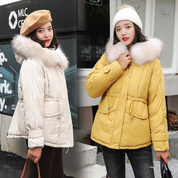 

back selling 2019 down cotton woman short coltsfoot outer space set schoolgirl cotton-padded clothes cotton-padded jacket easy, Black