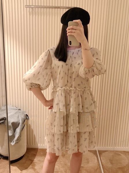 

женщины одеваются весна / лето 2020 пуловер свободные кекс платье круглый вырез свежий, Black;gray