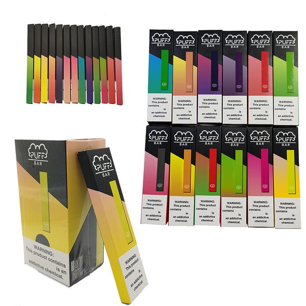 

Puff Bar одноразовое устройство Pod Vape ручки с кодом безопасности 25 цветов батарея 280mAh 1.3 мл Vape картридж упаковка пустая дешевая продажа