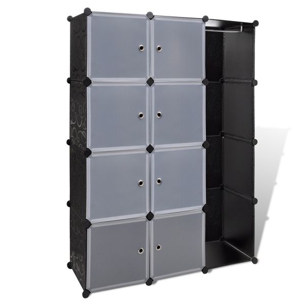 

shelf cabinet with 12 compartments black and white 37 x 115 x 150 cm living room furniture