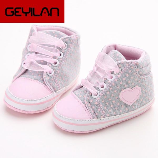 

baby girl canvas shoe heart shape shoes sneaker anti-slip soft sole toddler baby shoes first walkers lace-up boots