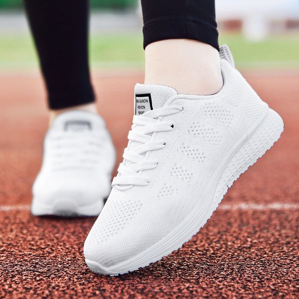 

factory direct casual fashion breathable walking mesh flat shoes sneakers women 2019 gym vulcanized tenis feminino mx200425, Black