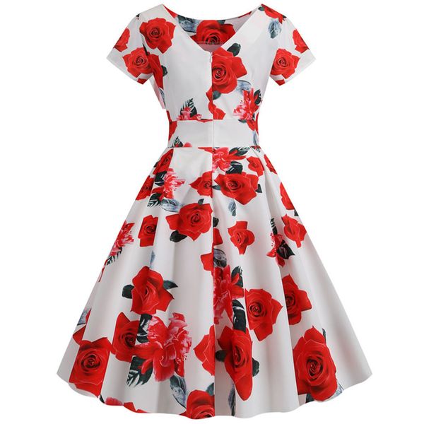 

женские платья плиссе vintage платье с коротким рукавом печати качели vadim платье партии полиэстер knee-length vestidos de festa f22, Black;pink