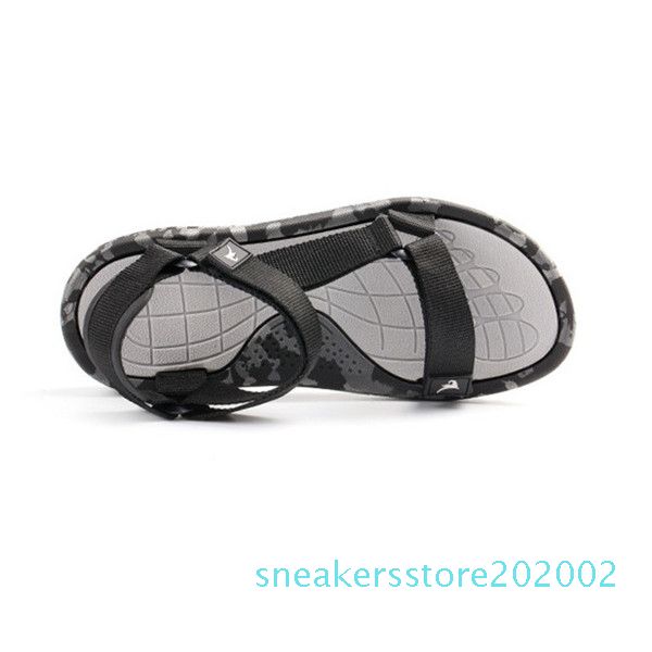 

fashion summer mens flat sandals peep toe lightweight male casual beach sandals camouflage classics s02, Black