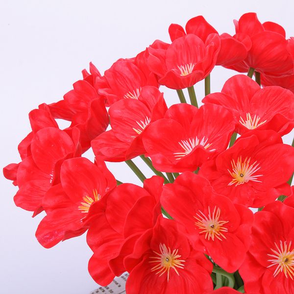 

5pcs simulation pu poppy household pgraphy wedding decorations fake flower feel bouquet factory wholesale simulation flower