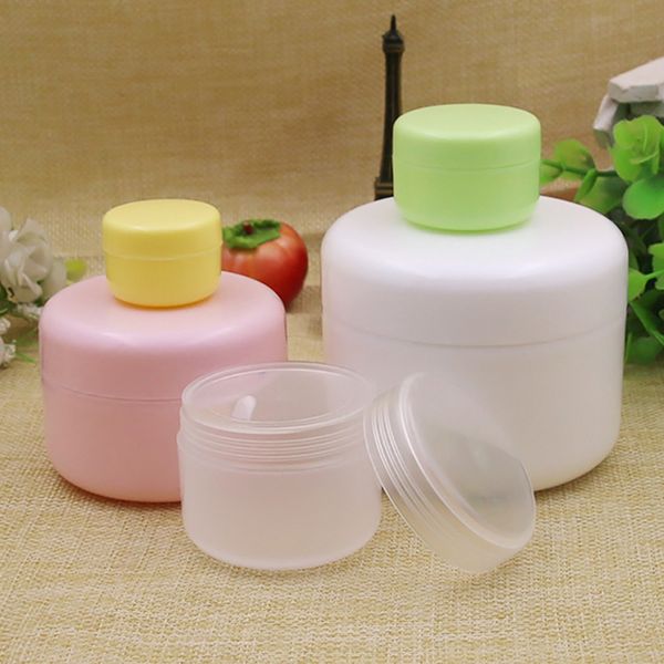 

200pcs refillable bottles travel face cream lotion cosmetic container plastic empty makeup jar pot 10/20/50/100g
