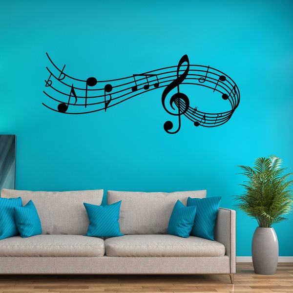 Creative Music Wall Decal Vinyl Music Notes Wall Sticker Decor For Living Room Bedroom And Study Music Melody Art Mural Wall Decoration Sticker Wall