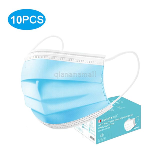 

бесплатная доставка 50 шт. компл маска для лица 3 слоя пылезащитный с наушниками нетканый одноразовый мягкий дышащий пыль uwqh