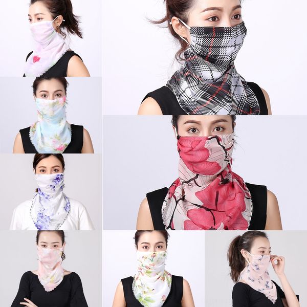 

vcfat women scarf face mask masks veil windproof outdoor face dust-proof sunshade half scarf dust mask ear type party masks, Black