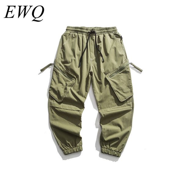

ewq / men's wear 2020 spring new trousers fashion three-dimensional zipper big pocket function overalls for male pants 9y782, Black