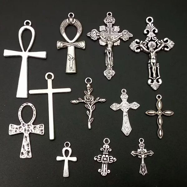 

вред кулон серебро Моды Урожай серебро Разнообразие роз кресты, Ани кресты крест