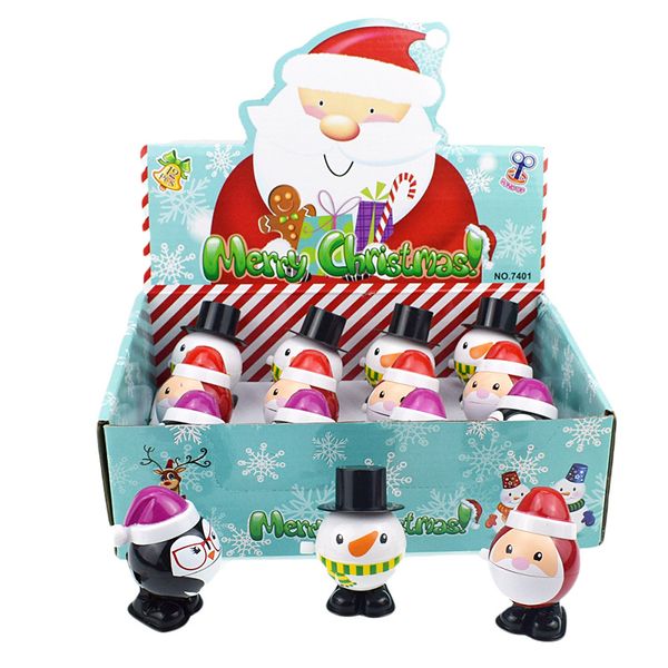 

novelty funny of spring-winding jumping zhang mouth snowman penguin santa claus christmas gift toy