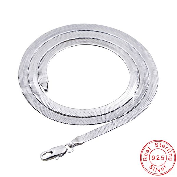 

100% original 925 solid sterling silver chokers necklaces for women fine jewelry wedding chains necklaces men gift xl-6