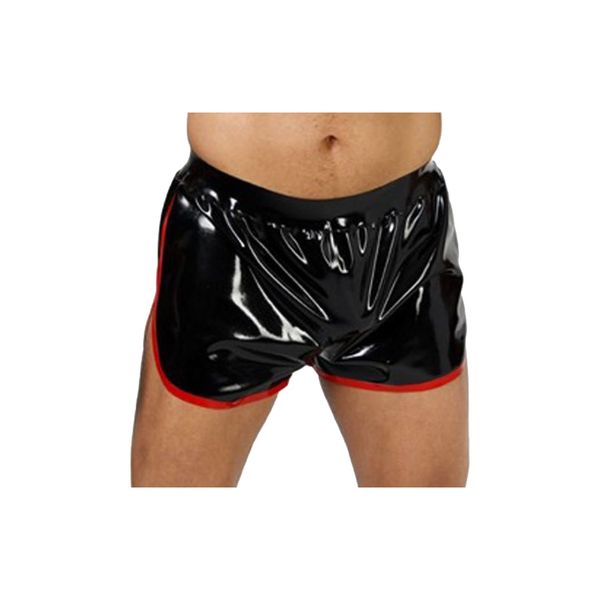

latex underwear black and red boxer sports shorts 0.4mm size xxs-xxl, Black;white