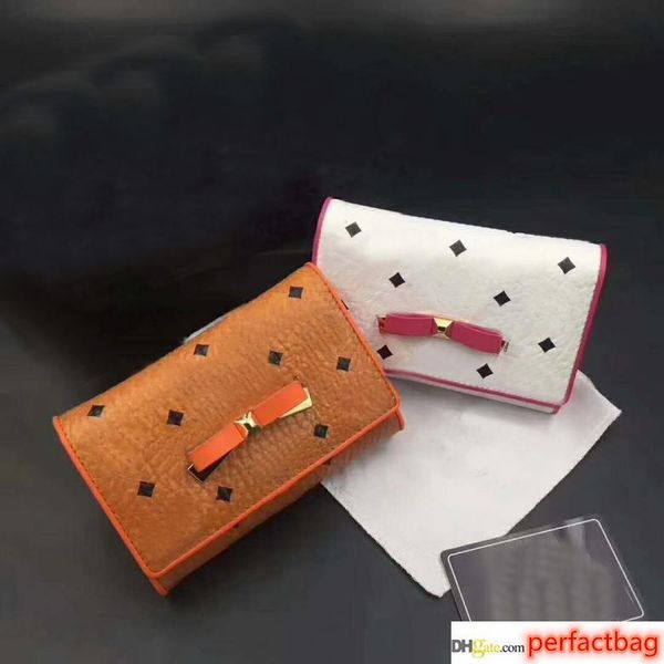 

2018 new fashion south korea 3 long bow wallet women s cute wallet, Red;black