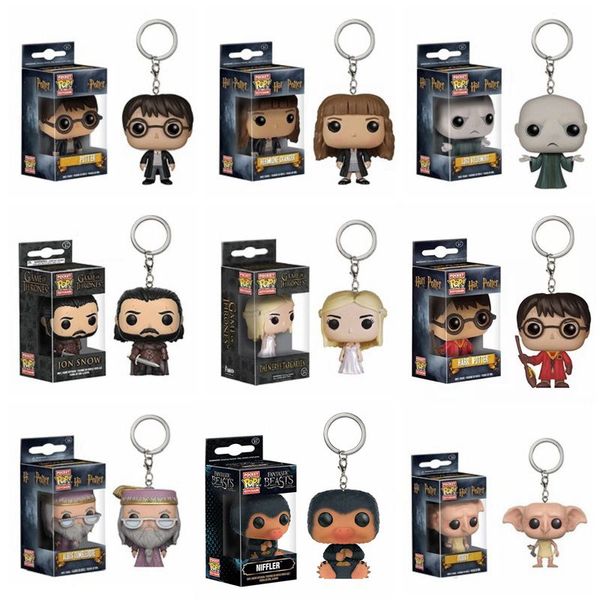 

funko pop game of thrones jon snow harri potter keychain accessories figures fantastic beasts niffler model toy gifts