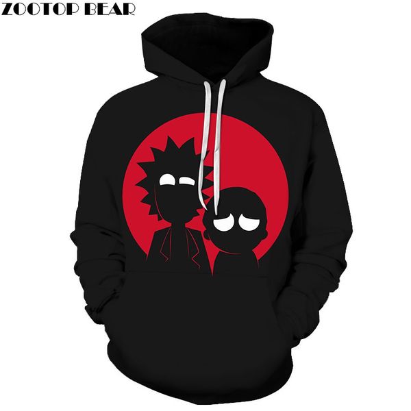 

brand cartoon men hoodies fashion black sweatshirts 3d print sleeves streetwears casual pullovers zooear