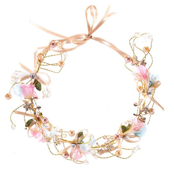 

handmade bow flowers bridal tiara wreath bridal knot children wreath tiara wedding