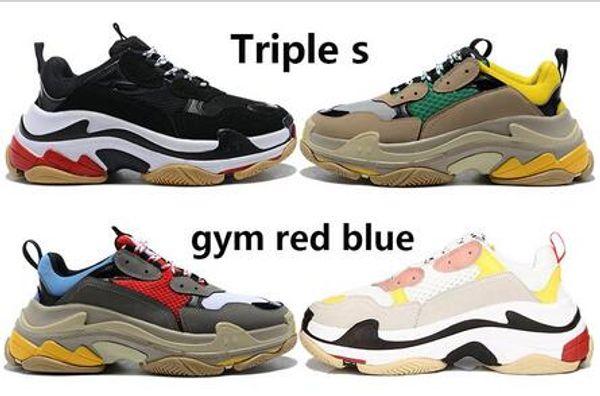 

роскошные пары тройная с тройной черной белой случайной обувью мужчины женщиной бежевой зеленый желтыми серыми розовым дизайнером мужских тр, Black