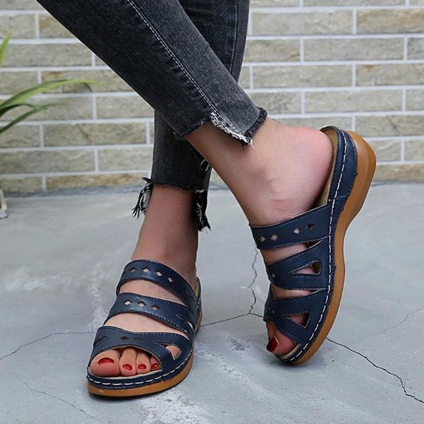 

2020 summer sandals women wedges sandals soft pu leather thick bottom summer shoes stripper heels woman sapato feminino, Black