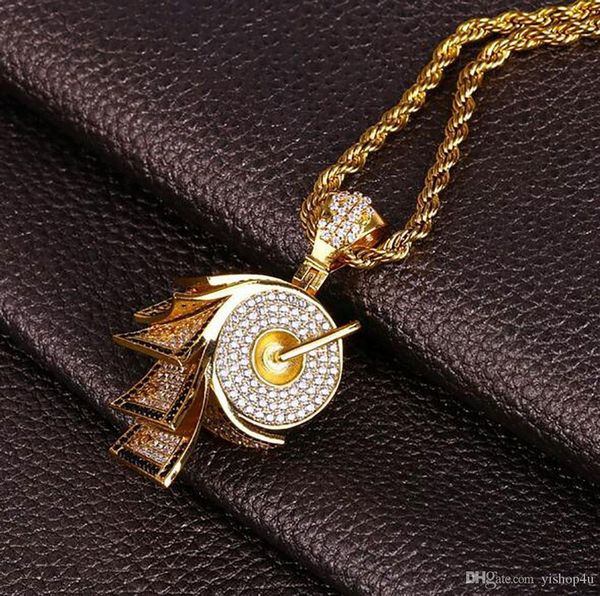 

mens money on a roll gold pendant gold cz bling shine hip hop pendant necklace cubic zirconia 3d pendant with 24inch rope chain, Silver
