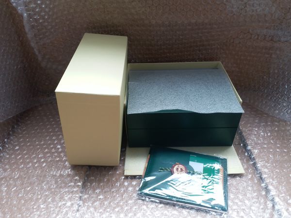 

luxury dark green watch box gift case for rolex watches booklet card tags and papers in english swiss watches boxes, Black;blue