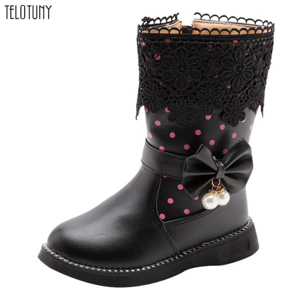 

telotuny new cute butterfly knot newborn baby boots winter keep warm zips boots kids shoes princess infant baby girls shoes 1204, Black;grey