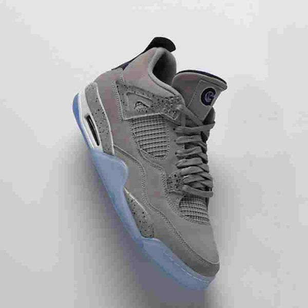 

4s georgetown pe blue grey player edition factory version 4 basketball shoes mens trainers 2019 suede sneakers with box