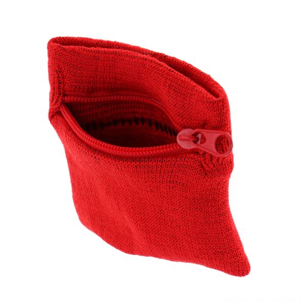 

2x sports sweat band wrist wallet coin zip bag fitness boxing wear athletic & outdoor apparel jogging pouch, Black;red